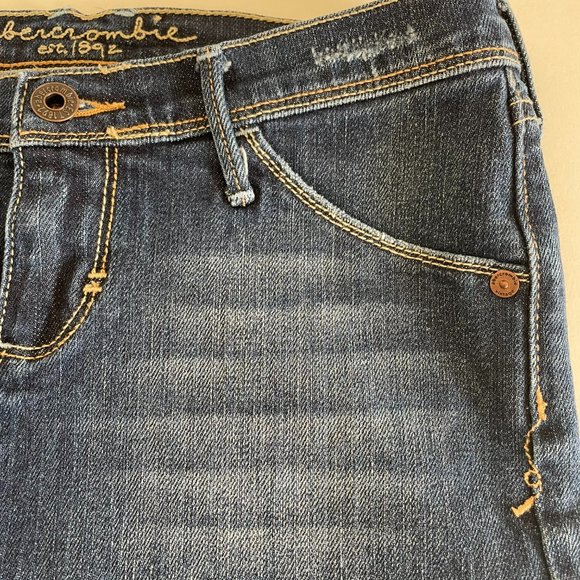 Abercrombie & Fitch Girls Stretch Denim Jean Skirt Size 14 - Picture 8 of 11